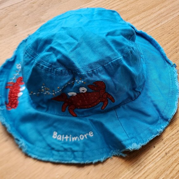 NWOT Kid Tees Aqua Baltimore Crab Bucket Hat Size 6-12 Months - Picture 6 of 12